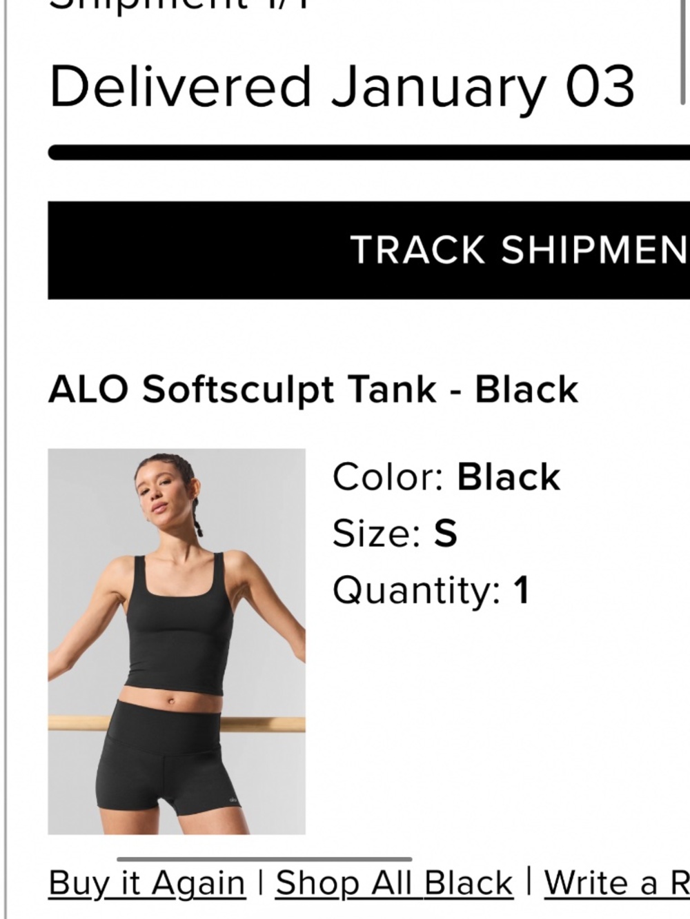 Alo Sculpt Tank - Never Worn